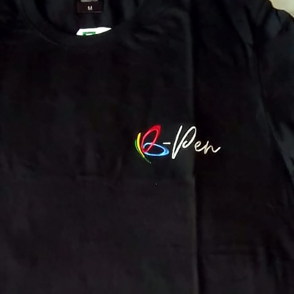 B-Pen β embroidered left-chest tee